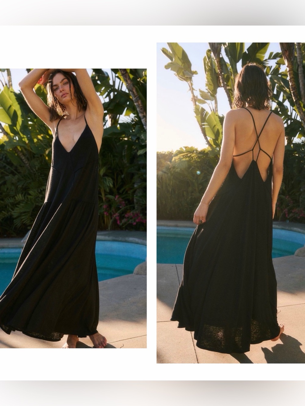 Free People Beach Eros Maxi Dress Black SZ S NWOT